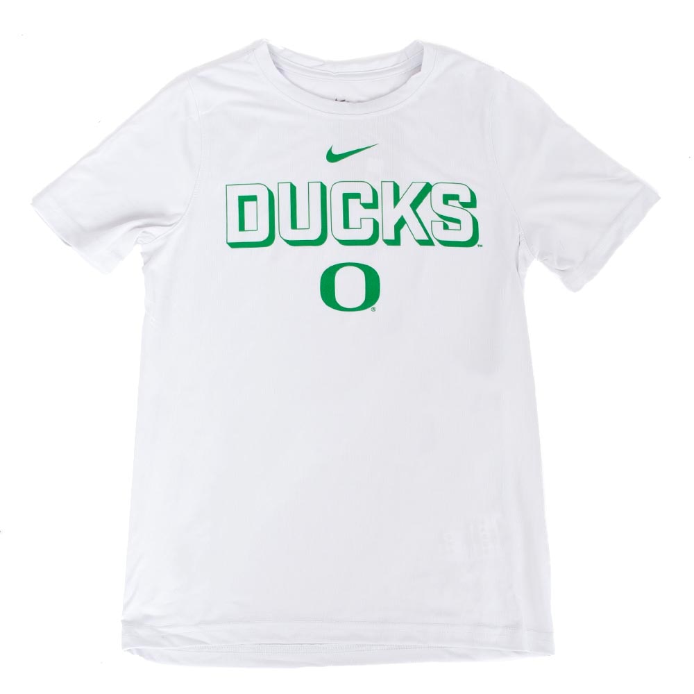Classic Oregon O, Nike, Crew Neck, Performance/Dri-FIT, Kids, Youth, Photon Dust, Legend, T-Shirt, 954260
